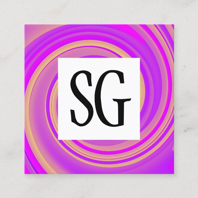 Square Panel - Initials - Vortex 01 Business Card (Front)