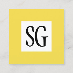 Square Panel - Initials - Yellow Business Card