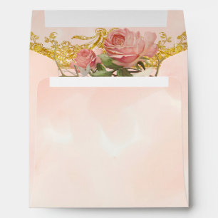 Square Parisian Vintage Rose Manor Formal Wedding Envelopes