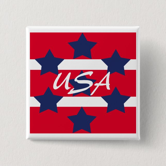 Square Patriotic Pin (Front)