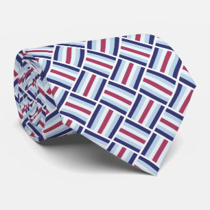 Square Pattern - Blue and Red Tie