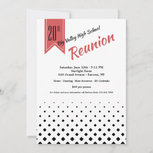 Square Pattern  Reunion Invitations