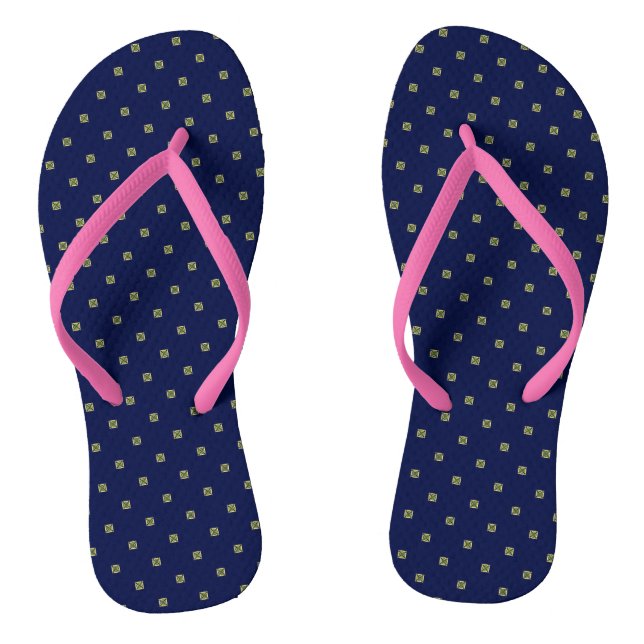 square pattern slip on shoes flip flops (Footbed)