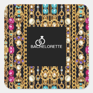 Square Pearl Chain Square stickers. Sticker