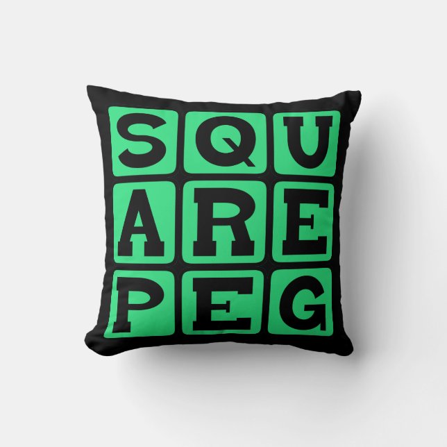 Square Peg in a Round Hole Cushion (Front)