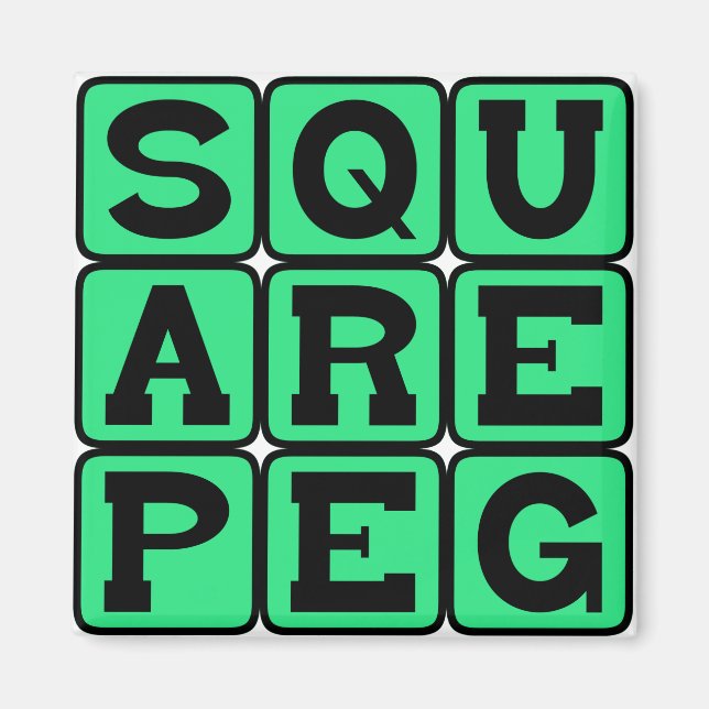 Square Peg in a Round Hole Magnet (Front)