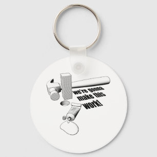 Square peg round hole key ring