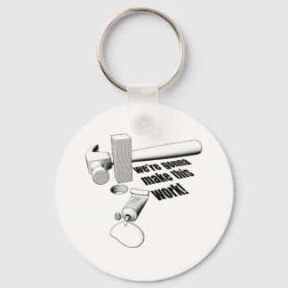 Square peg round hole key ring