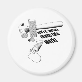 Square peg round hole magnet
