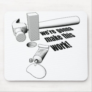 Square peg round hole mouse mat