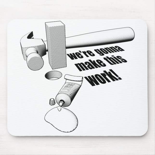 Square peg round hole mouse mat (Front)