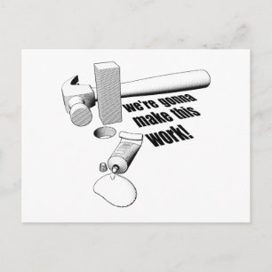 Square peg round hole postcard