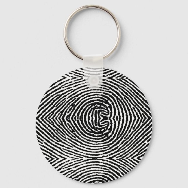 Square People Fingerprints Key Ring (Front)