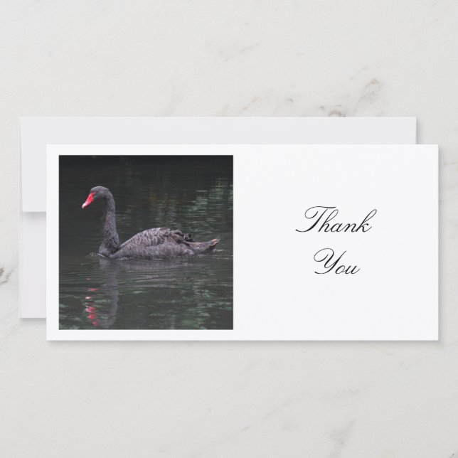 Square Photo - Black Swan Thank You Card (Front)