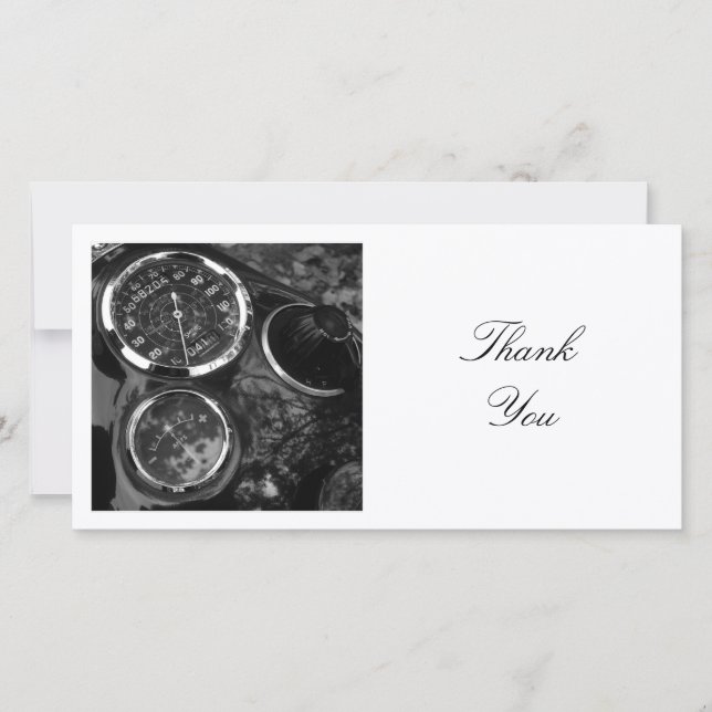 Square Photo - Classic Motorbike Thank You Card (Front)