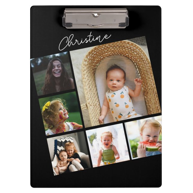 square photo collage montage birthday gift  clipboard (Front)