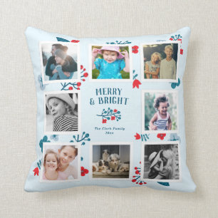 Square Photo Collage Personalised Holiday Gift Cushion