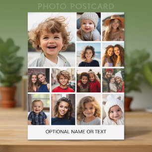 Square Photo Collage - Up to 13 photos White Postcard
