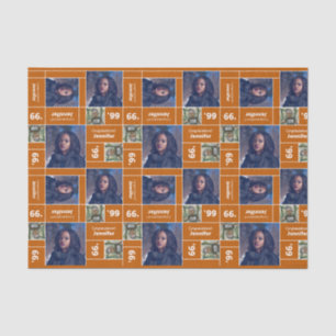 Square Photo Graduation Class Year Burnt Orange Tissue Paper