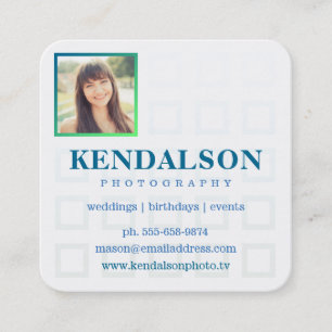 Square Photo Grid Photography Business Card