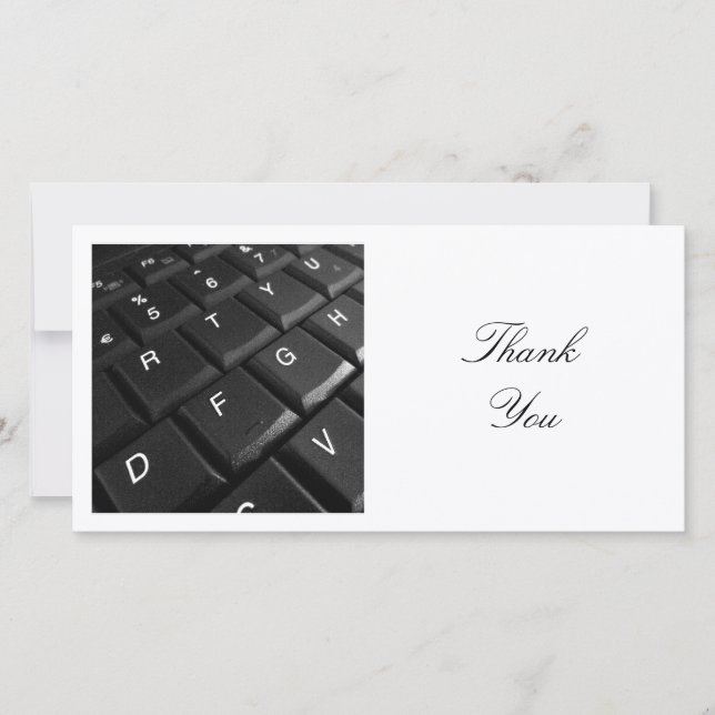 Square Photo - Keyboard Thank You Card (Front)