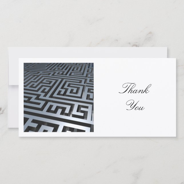 Square Photo - Maze Thank You Card (Front)