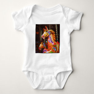Square Photo - Merry-go-round Horses 02 Baby Bodysuit