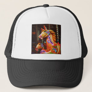 Square Photo - Merry-go-round Horses 02 Trucker Hat