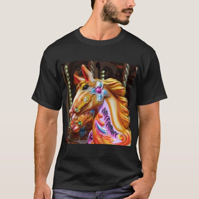 Square Photo - Merry-go-round Horses T-Shirt (Front)