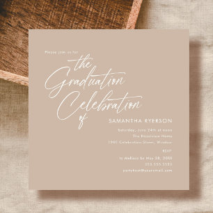 Square Photo Modern Graduation Invitation