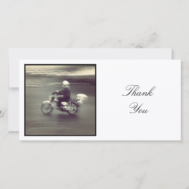Square Photo - Motorbike Thank You Card (Front)