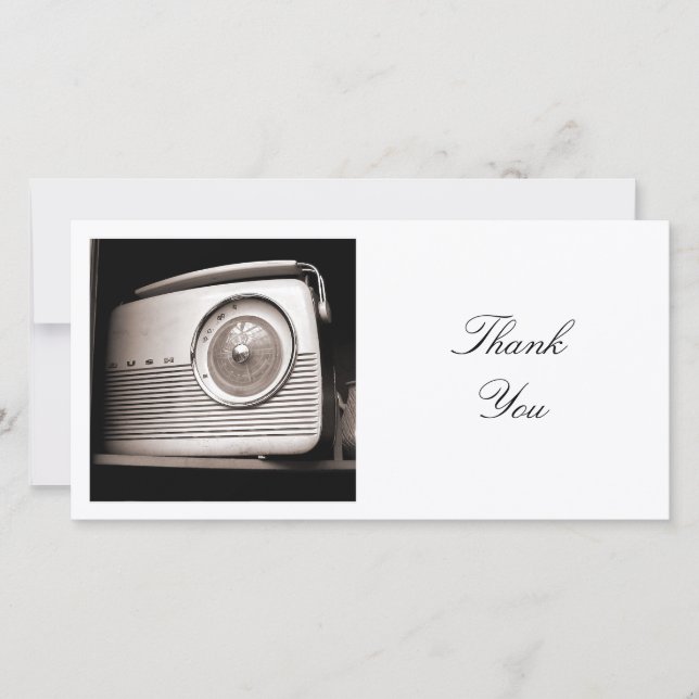 Square Photo - Old Radio Thank You Card (Front)