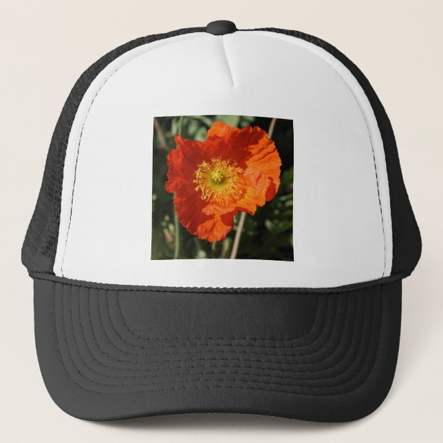 Square Photo - Orange Poppy Trucker Hat (Front)