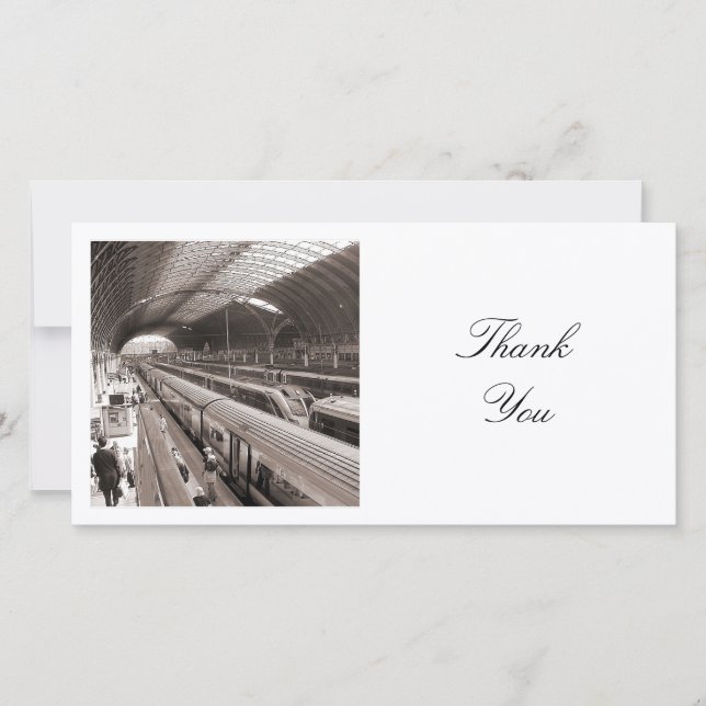 Square Photo - Paddington Station Thank You Card (Front)