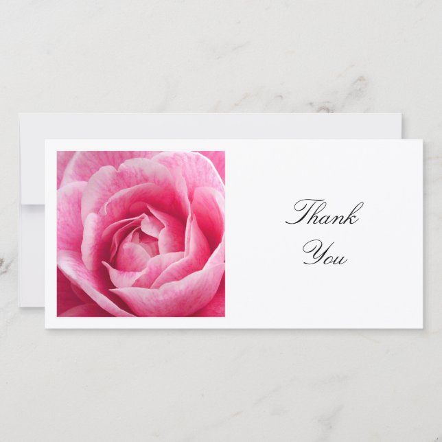 Square Photo - Pink Camellia Thank You Card (Front)