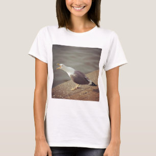 Square Photo - Squawking Seagull T-Shirt
