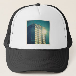 Square Photo - Sun on a Building Trucker Hat