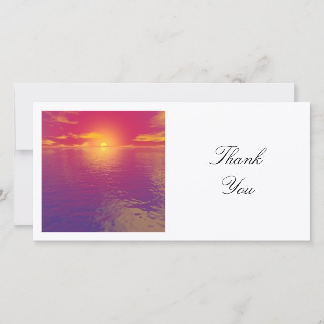 Square Photo - Sunset Thank You Card (Front)