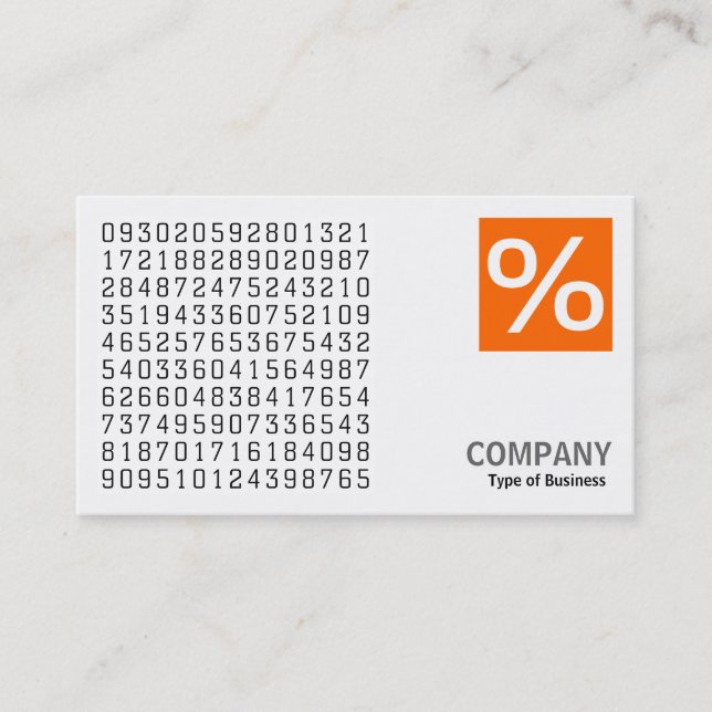 Square Photo (v2) Logo Panel - Random Numbers Business Card (Front)