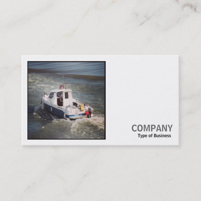 Square Photo (v2) - Motor Boat Business Card (Front)