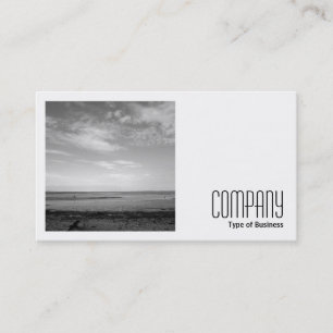Square Photo (v2) - Severn Estuary at Penarth B&W Business Card