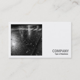 Square Photo (v2) - Wet Autumn Road at Night Business Card