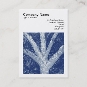 Square Photo (v3) - Forked Branches - Cyanotype Business Card