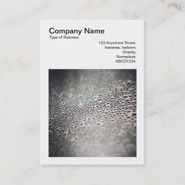 Square Photo (v3) - Water Droplets on Glass 02 Business Card (Front)