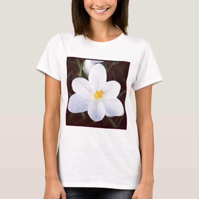 Square Photo - White Crocus T-Shirt (Front)