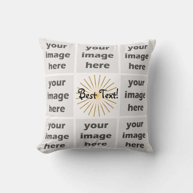 Square photos grid with text cushion (Front)
