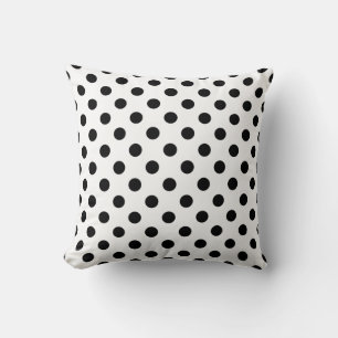 Square Pillow, Polka Dots, Black and White Cushion