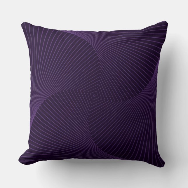 Square Pillow, Purple Spiral Design Cushion (Front)