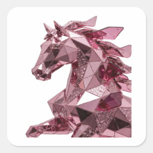 Square Pink Abstract Square Sticker