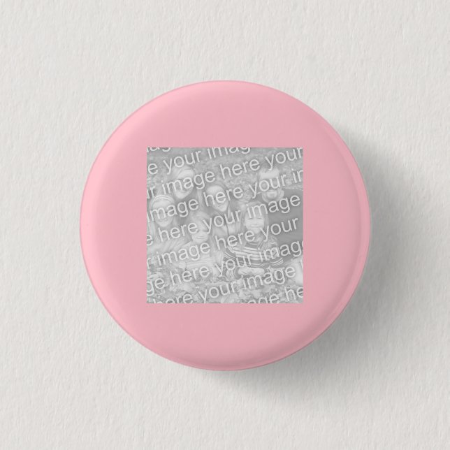Square Pink Border Photo 3 Cm Round Badge (Front)